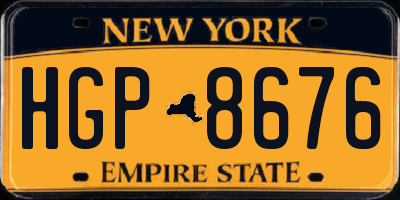 NY license plate HGP8676