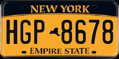 NY license plate HGP8678