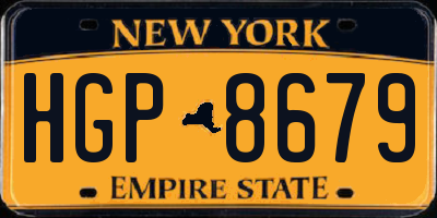 NY license plate HGP8679