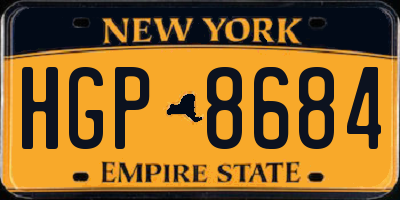 NY license plate HGP8684