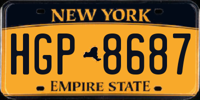 NY license plate HGP8687