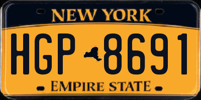 NY license plate HGP8691