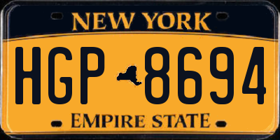 NY license plate HGP8694