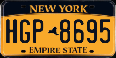 NY license plate HGP8695