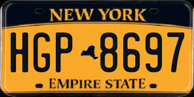 NY license plate HGP8697