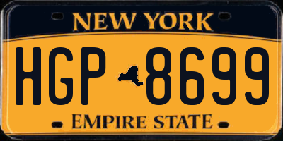 NY license plate HGP8699