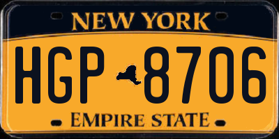 NY license plate HGP8706