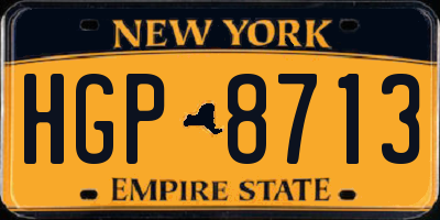 NY license plate HGP8713