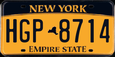 NY license plate HGP8714