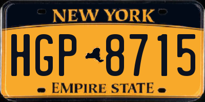 NY license plate HGP8715