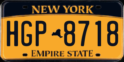 NY license plate HGP8718