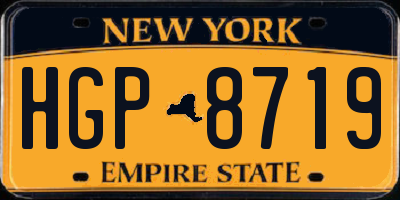 NY license plate HGP8719