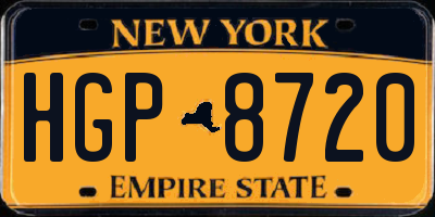 NY license plate HGP8720
