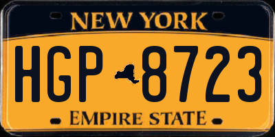 NY license plate HGP8723