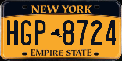 NY license plate HGP8724