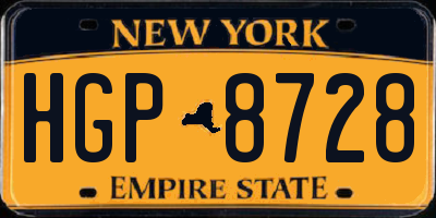 NY license plate HGP8728