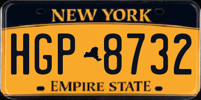 NY license plate HGP8732