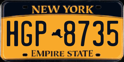 NY license plate HGP8735