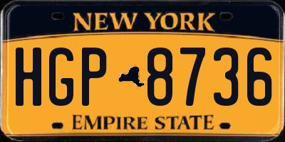 NY license plate HGP8736