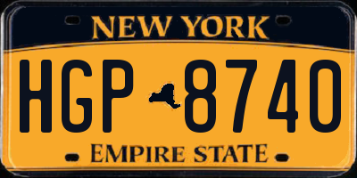 NY license plate HGP8740