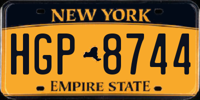 NY license plate HGP8744