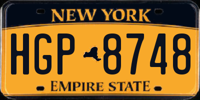 NY license plate HGP8748