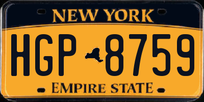 NY license plate HGP8759