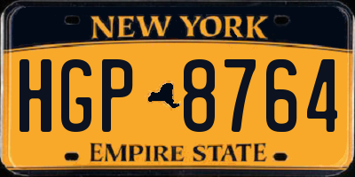 NY license plate HGP8764