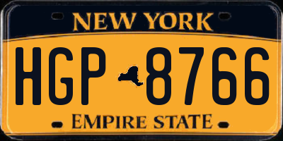 NY license plate HGP8766