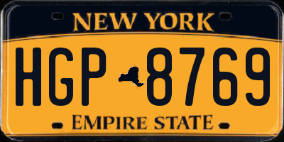 NY license plate HGP8769