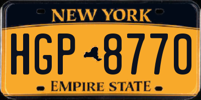 NY license plate HGP8770