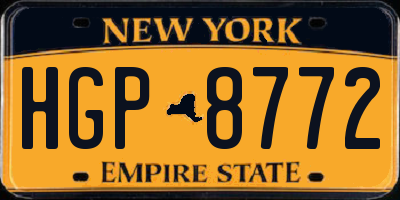 NY license plate HGP8772