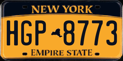 NY license plate HGP8773