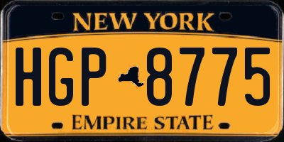 NY license plate HGP8775