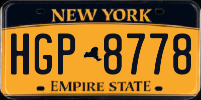 NY license plate HGP8778