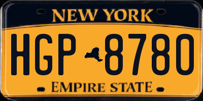 NY license plate HGP8780