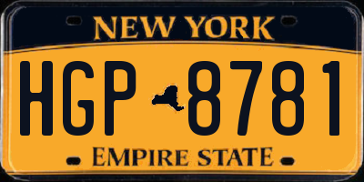 NY license plate HGP8781