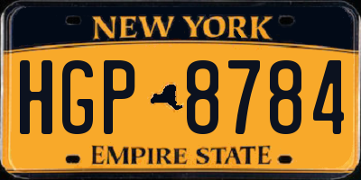 NY license plate HGP8784