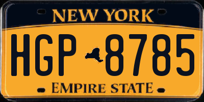 NY license plate HGP8785