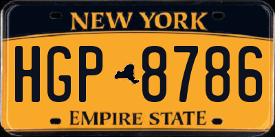 NY license plate HGP8786