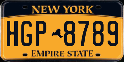 NY license plate HGP8789