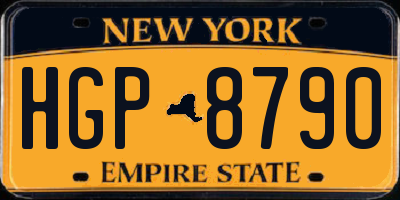 NY license plate HGP8790