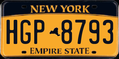 NY license plate HGP8793