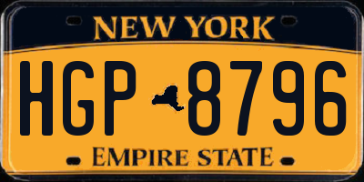 NY license plate HGP8796