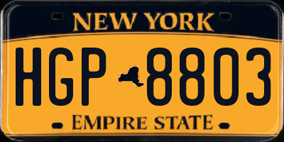 NY license plate HGP8803