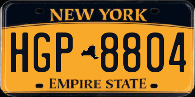 NY license plate HGP8804