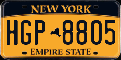 NY license plate HGP8805