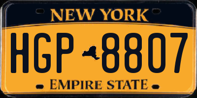 NY license plate HGP8807