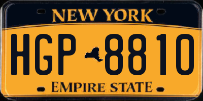 NY license plate HGP8810