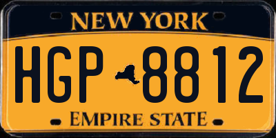 NY license plate HGP8812